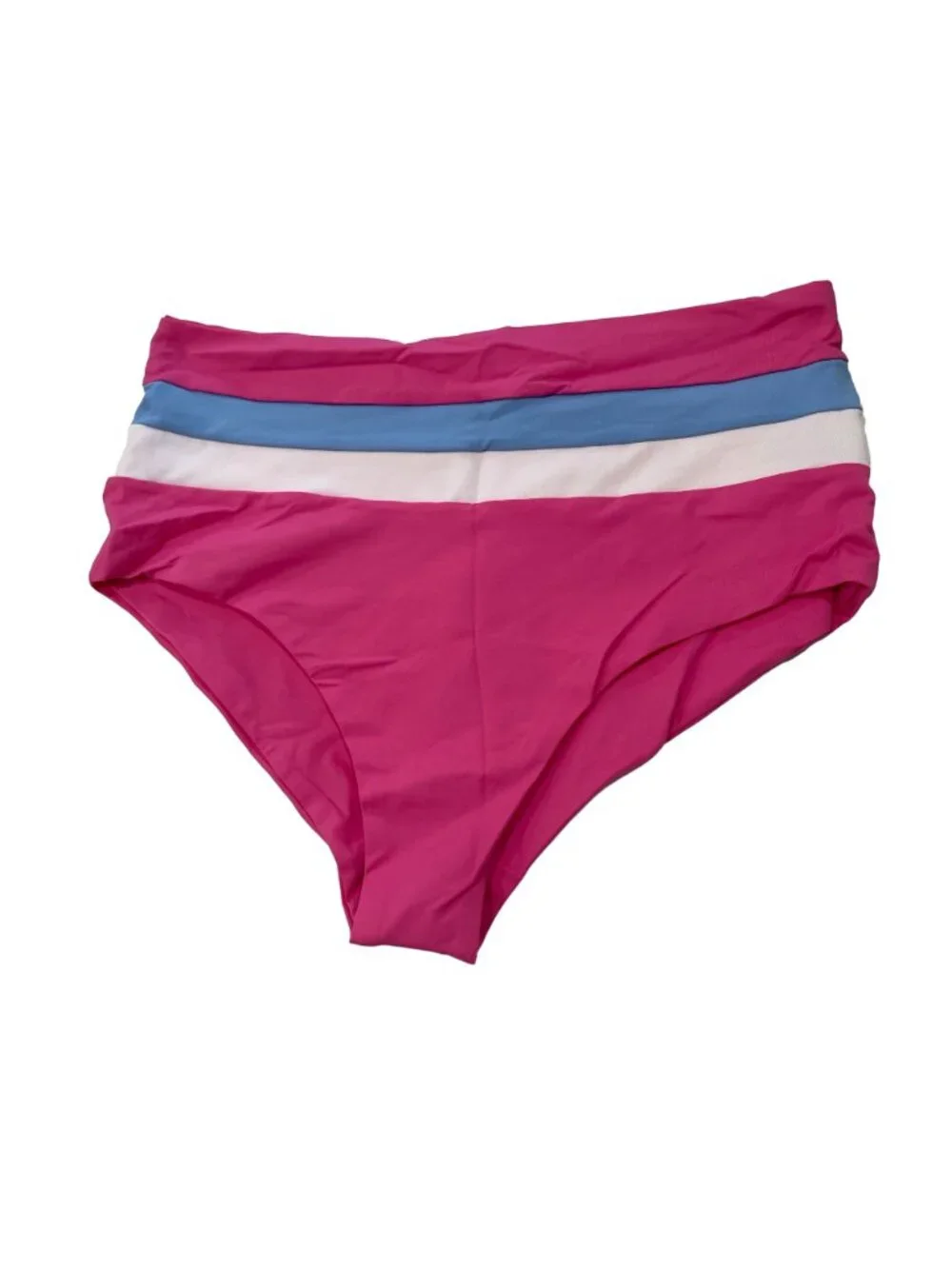 L*Space Portia Stripe Bikini Bottoms in Bubblegum Pink White Aura XLarge New